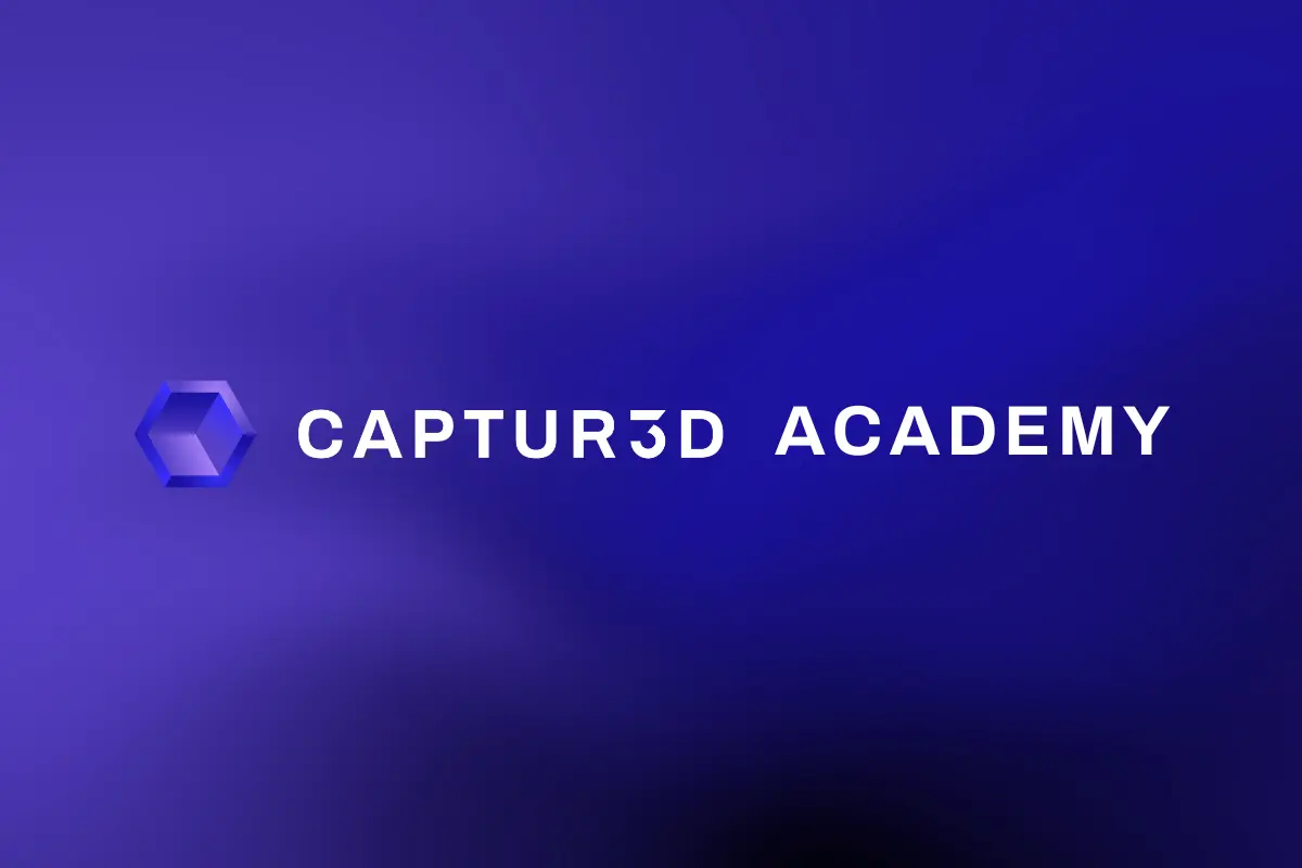 a purple background with the word CAPTUR3D academy and its logo