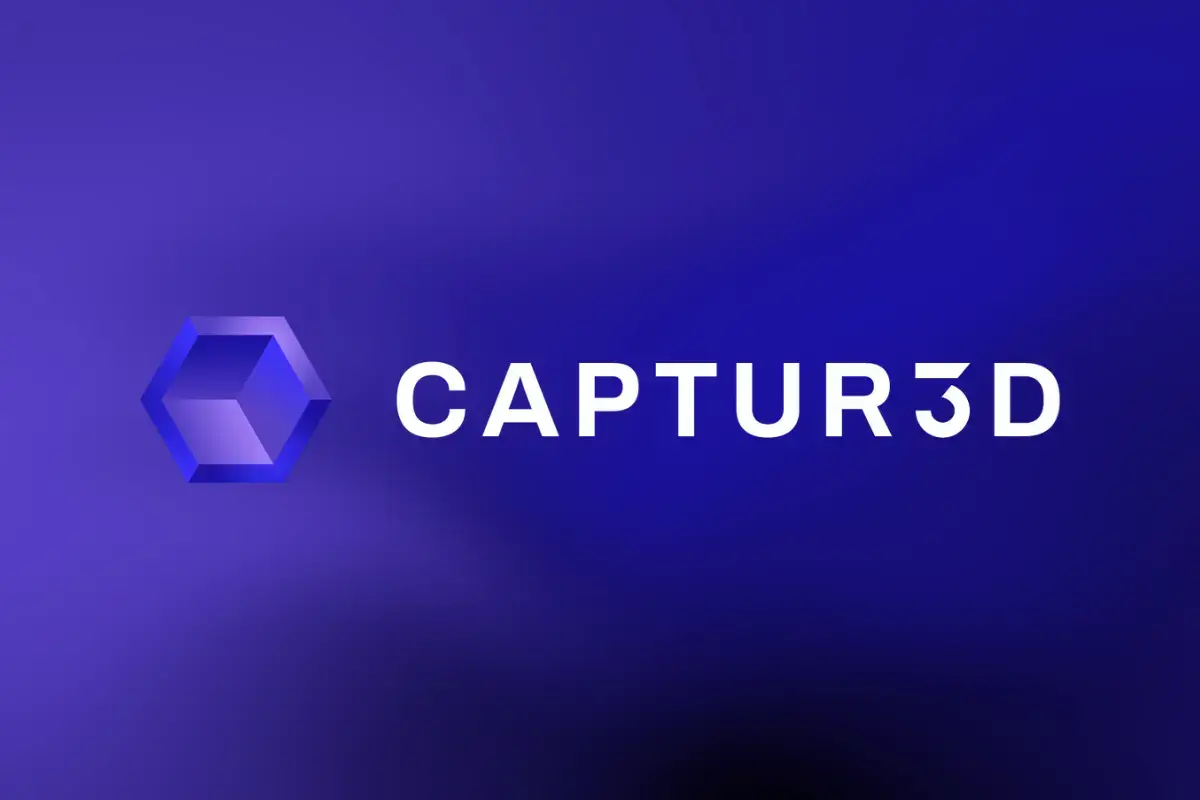 a purple background with the word captur3d and its logo
